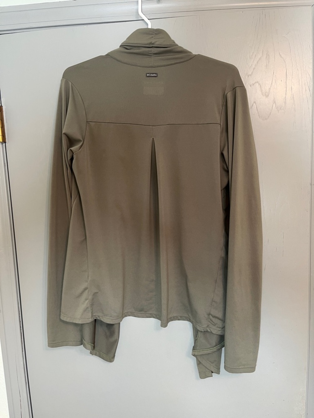 Columbia Olive Green Open Front Cardigan Wrap Jacket Medium Sun Protection women - Picture 3 of 11
